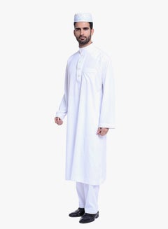 ماركة غير محددة كندورة عربية بأكمام طويلة أبيض  - Image 3