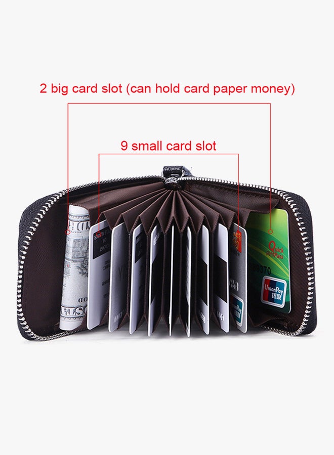Leather Zipperd Credit Card Holder With Mirror Black - Image 2
