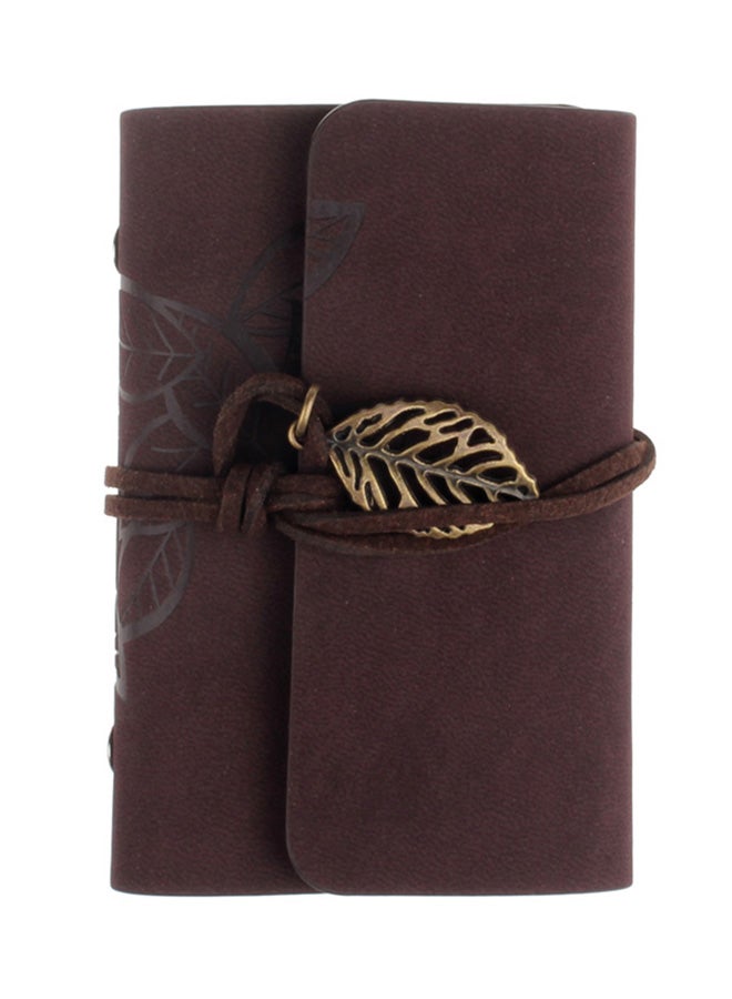 Fashion Leaves Retro Credit Card Holder With Passport Cover Organizer Bag Brown 