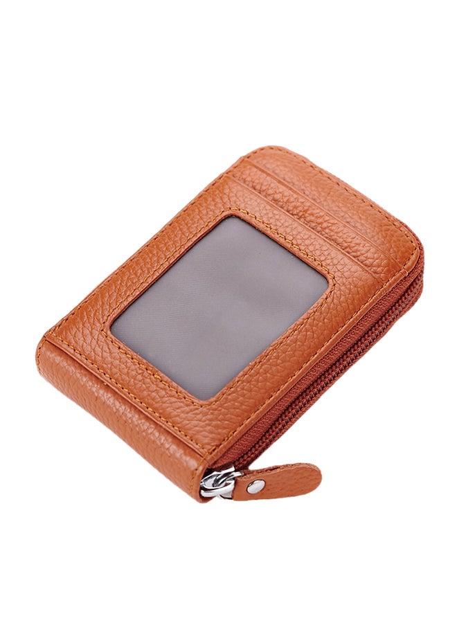 Multifunctional Leather Credit Card Holder Coffee  - Image 1