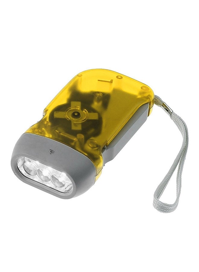 Generic 3-LED Dynamo Hand Press Flashlight Torch Yellow  - Image 1