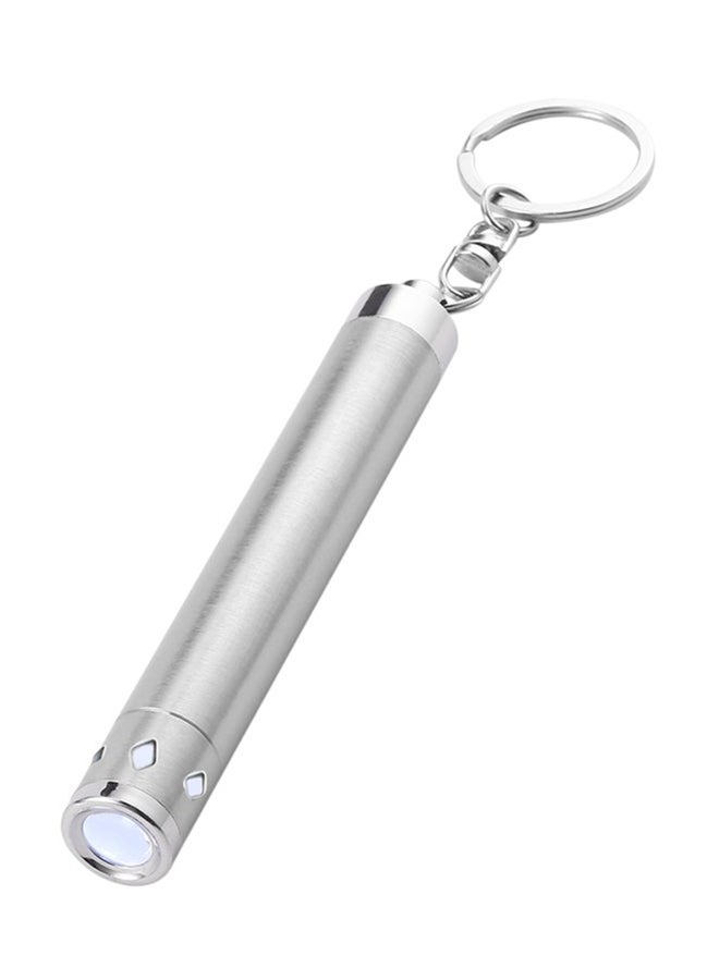 LED Keychain Flashlight Torch Silver