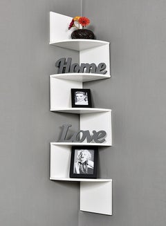 DANUBE HOME Zigzag Corner Shelf, PVC White 195x1230x195mm  - Image 1