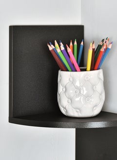 DANUBE HOME Zigzag Corner Shelf, PVC Black 195x1230x195mm  - Image 1
