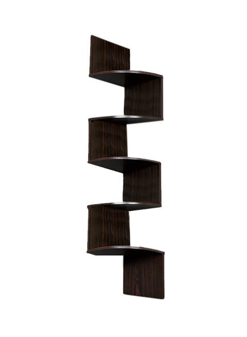 Zigzag Corner Shelf, PVC Walnut