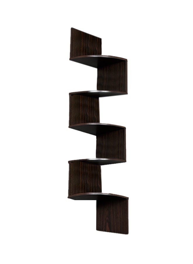 DANUBE HOME Zigzag Corner Shelf, PVC Walnut  - Image 1