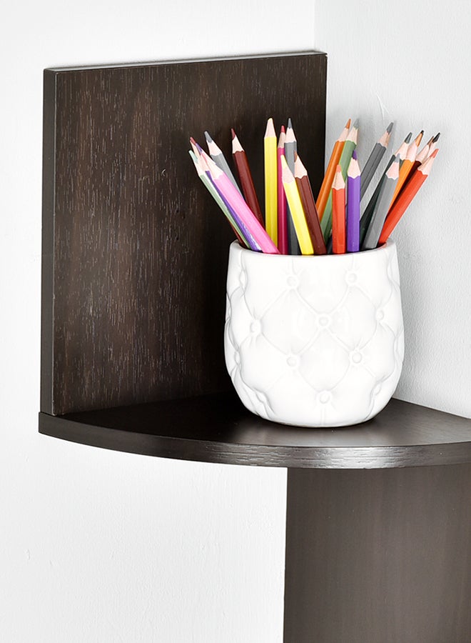 DANUBE HOME Zigzag Corner Shelf, PVC Walnut  - Image 2