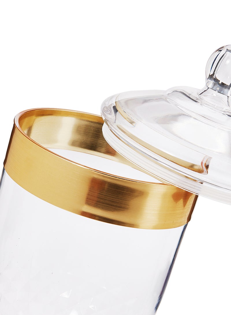 Orchid Acrylic Canister With Foot Gold/Clear 1.5Liters - Image 2