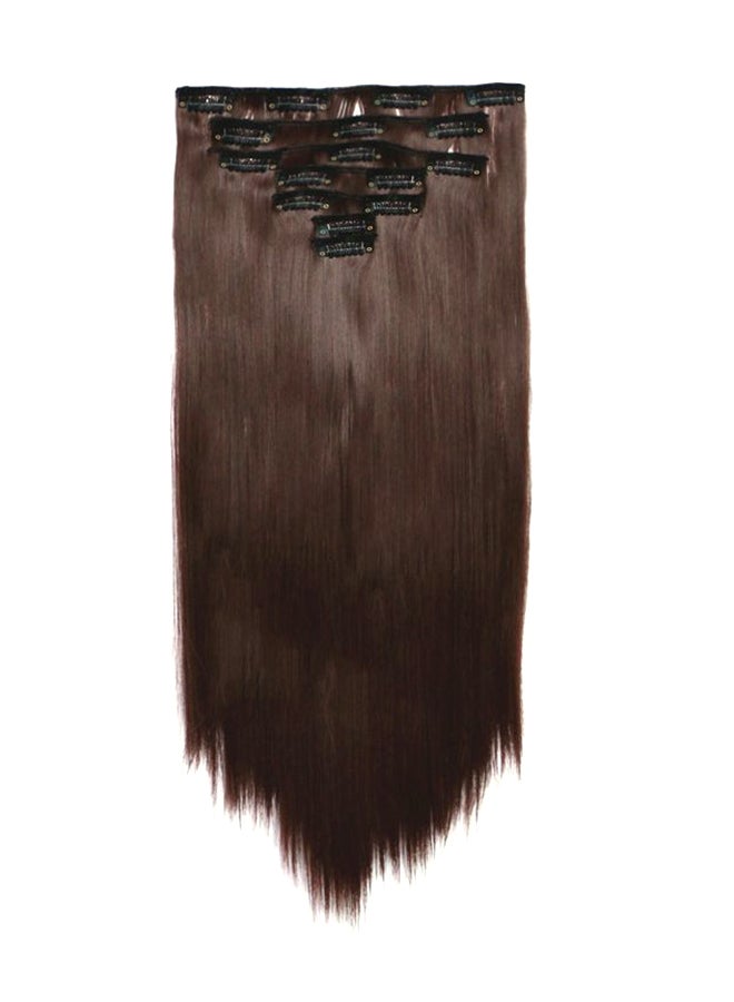 Enterprise 7 Piece Long Straight Hair Extensions Brown 55cm