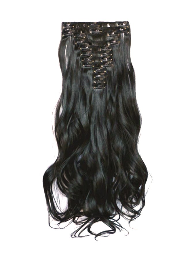 Enterprise - 12 Piece Long Curly Hair Extensions Black - Image 1