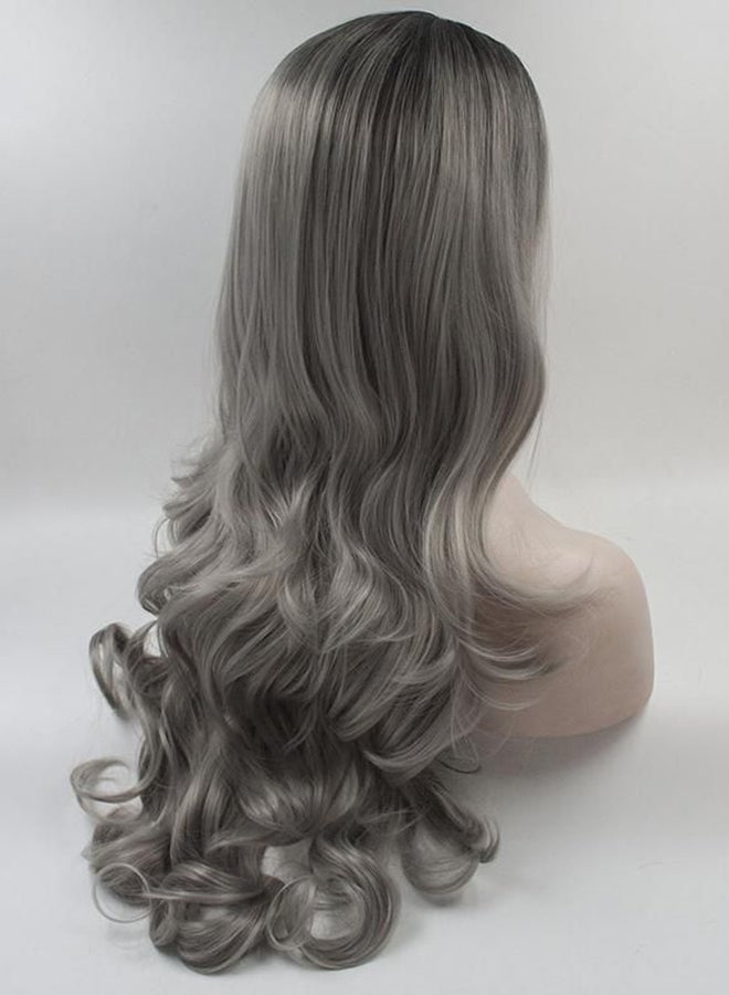 Enterprise Wavy & Curly Full Head Hair Wig Grey