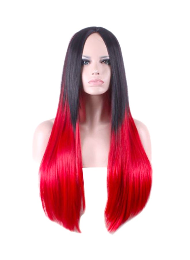 Enterprise Long Straight Hair Extensions Black/Red