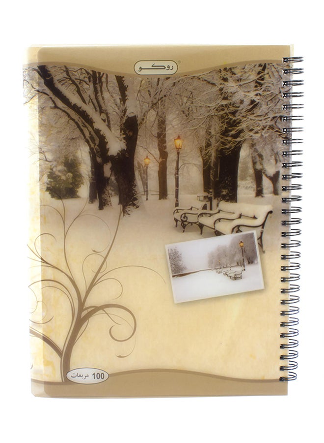 Square Ruled Notebook Beige/Black