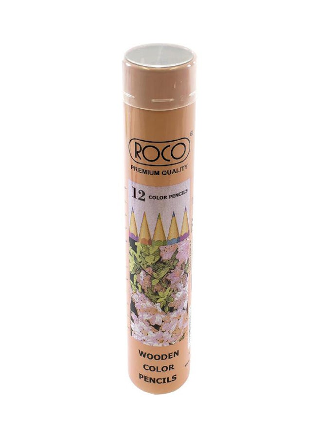 12-Piece Wooden Colouring Pencil Set Multicolour