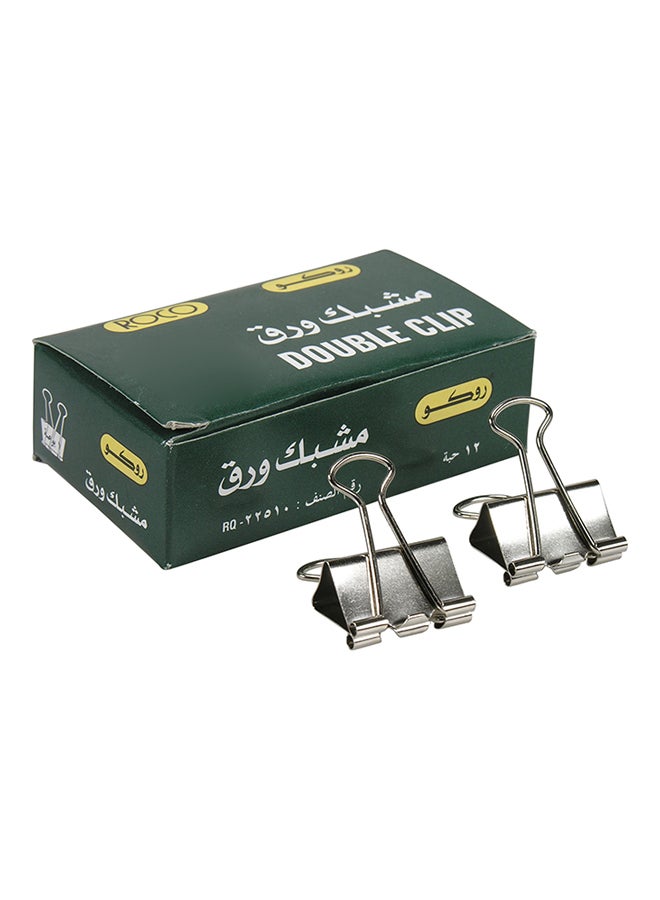 ROCO 12-Piece Binder Clip Set Silver