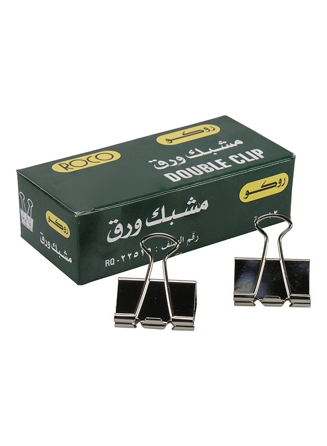 روكو طقم مشبك ورق من 12 قطعة فضي