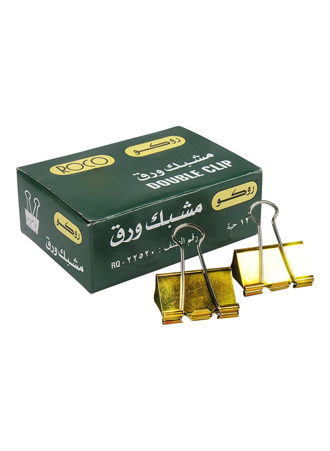 روكو طقم مشبك ورق من 12 قطعة فضي / ذهبي