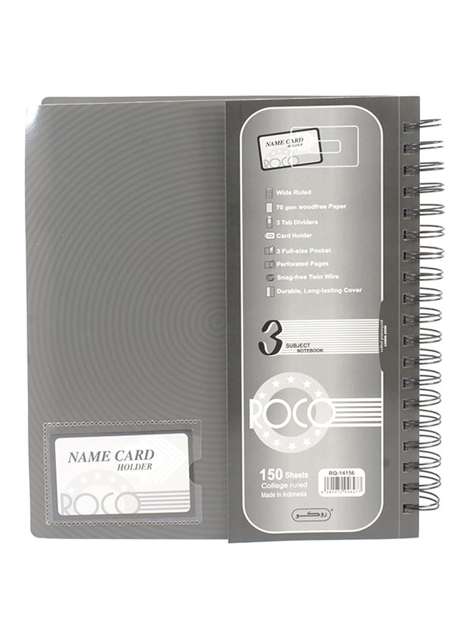 ROCO Single Ruled Soft Cover Notebook Grey