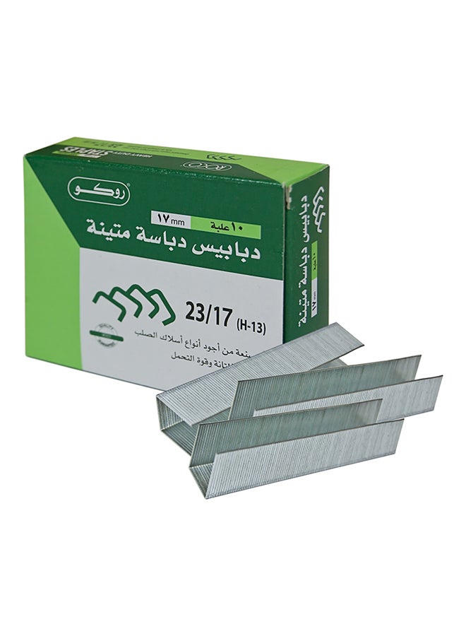 دبابيس دباسة متينة بتصميم نصف شريط فضي