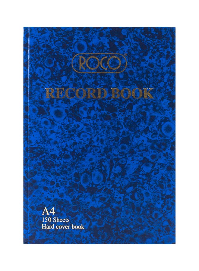 روكو دفتر تسجيل بغلاف مقوى مقاس A4 أزرق