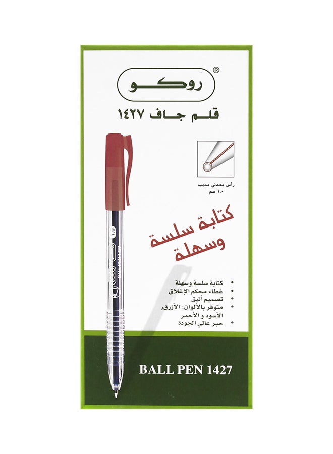 طقم أقلام حبر سائل كروية الرأس مكون من 10 قطع شفاف