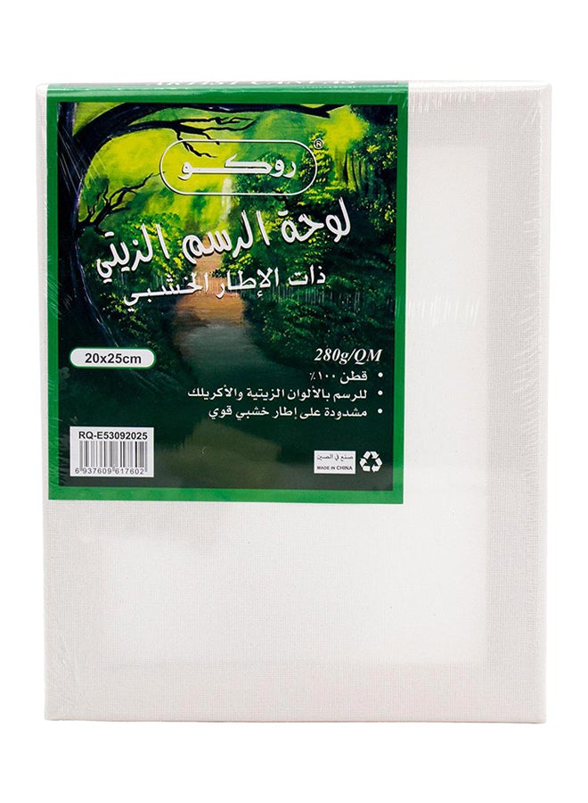 لوحة رسم مشدودة من قماش الكانفاس بلمسة نهائية خشنة أبيض