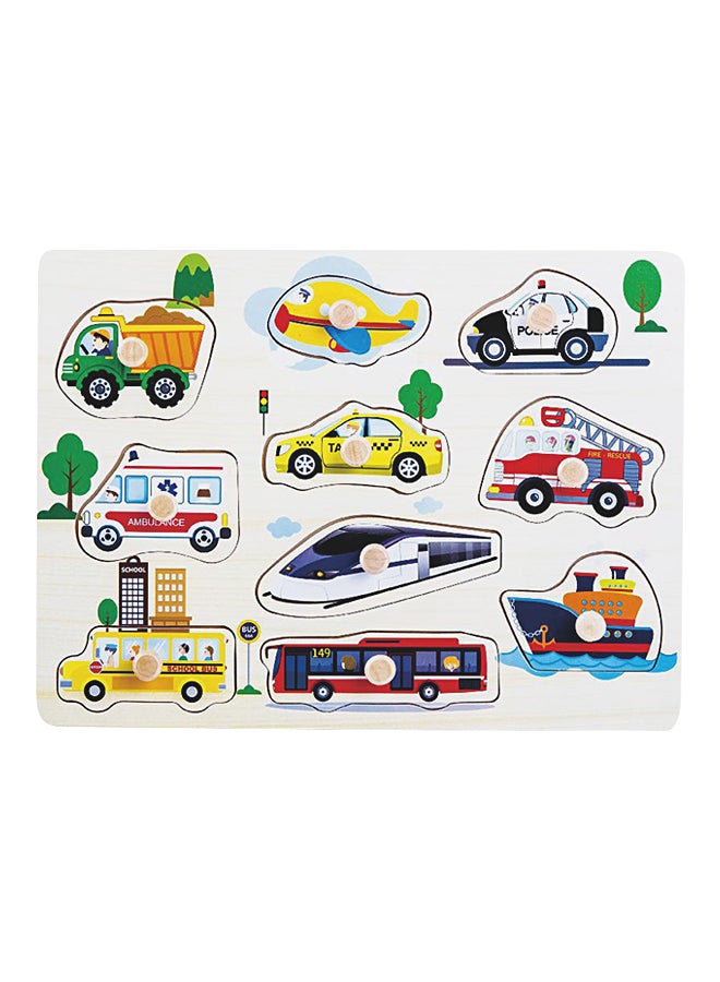 مجموعة أحجية الحرف اليدوية التعليمية على شكل صور مركبات متعدد الألوان