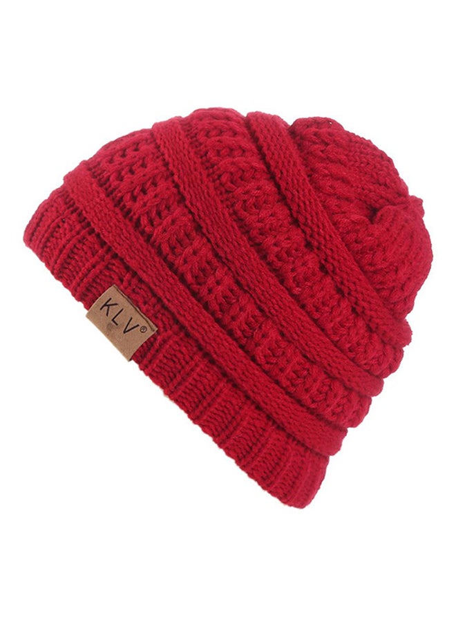 Bluelans - All-Match Warm Knitted Beanie Red - Image 1