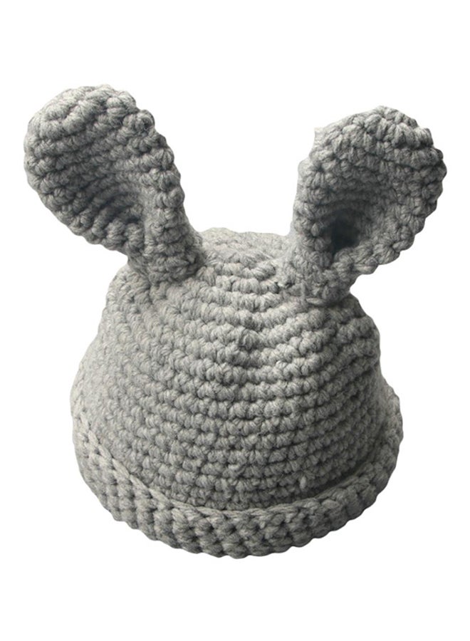 Bluelans - Cute Rabbit Ear Design Knitted Beanie Grey - Image 1