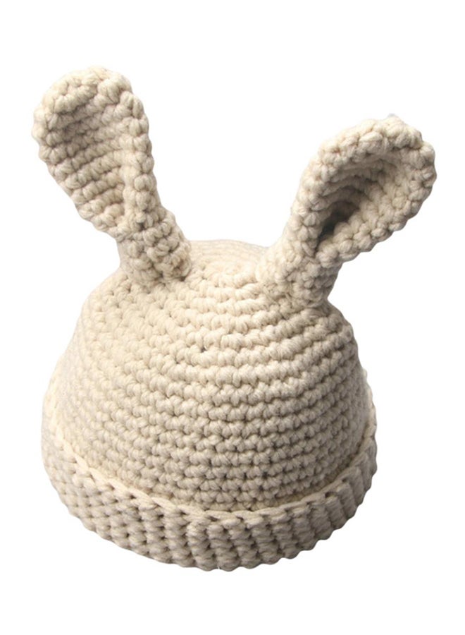 Bluelans - Cute Rabbit Ear Design Knitted Beanie Beige - Image 1
