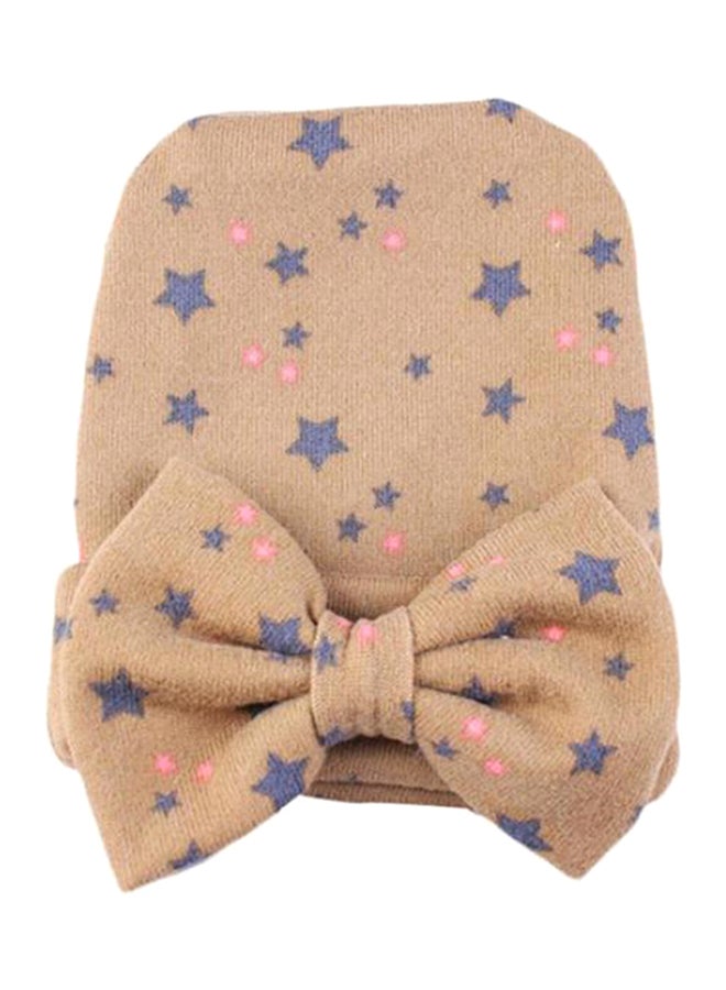 Bluelans Cute Bowknot Beanie Brown/Blue 