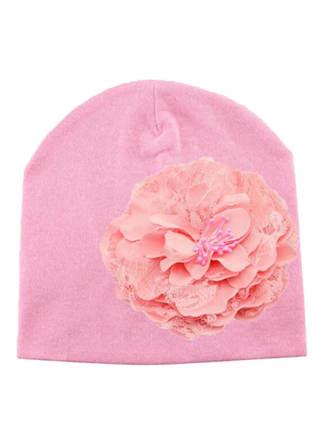 Bluelans - Peony Flower Weave Beanie Light Pink - Image 1