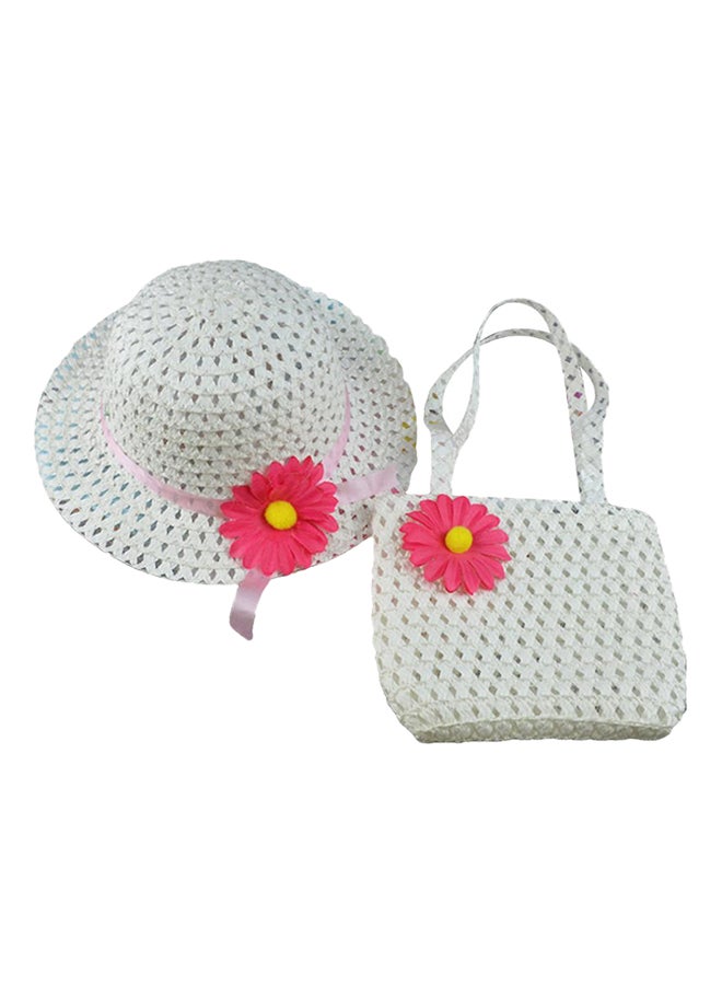 Bluelans Little Princess Hat And Bag Set White/Pink/Yellow