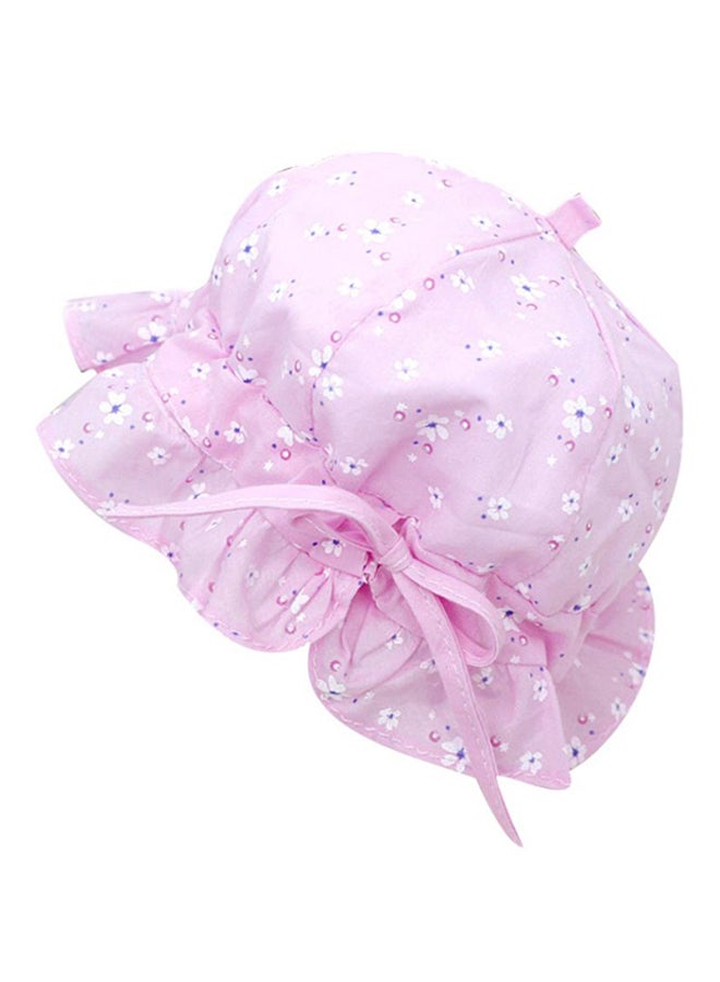 Bluelans Lovely Flowers Printed Beanie Light Pink/White 