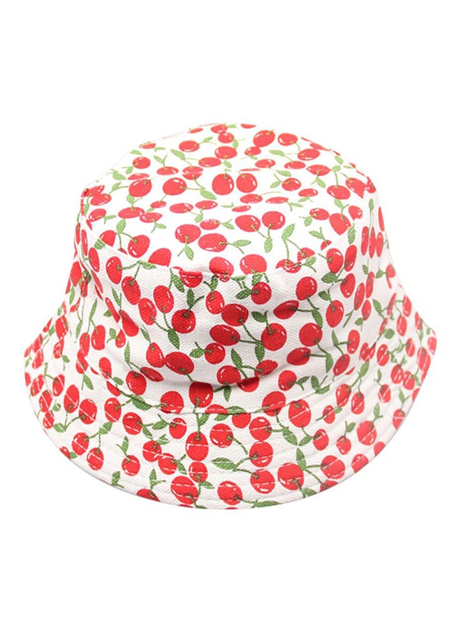 Bluelans Printed Summer Hat White/Red 