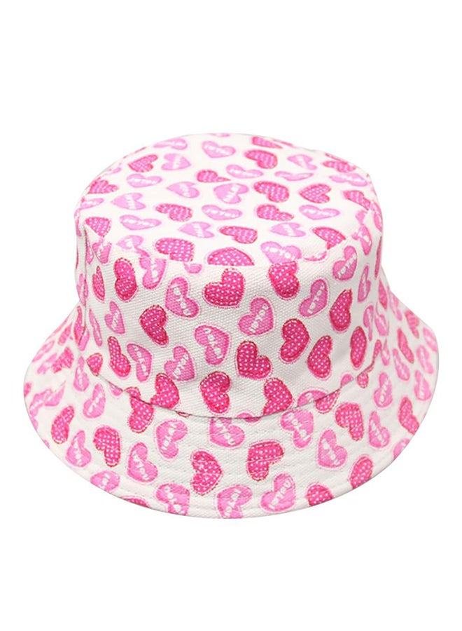 Bluelans Heart Printed Summer Hat Pink/White 