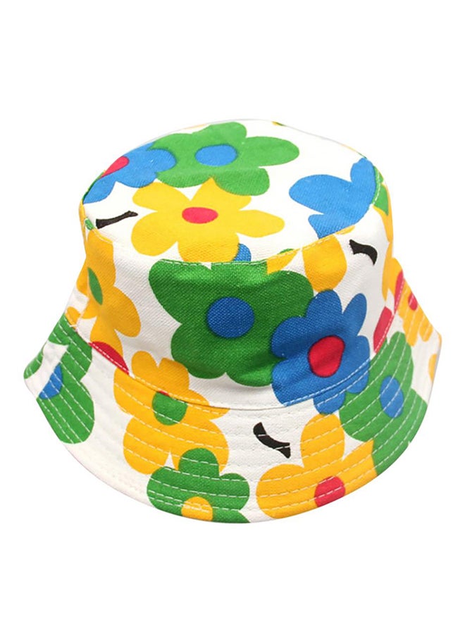 Bluelans Floral Printed Summer Hat White/Green/Yellow 