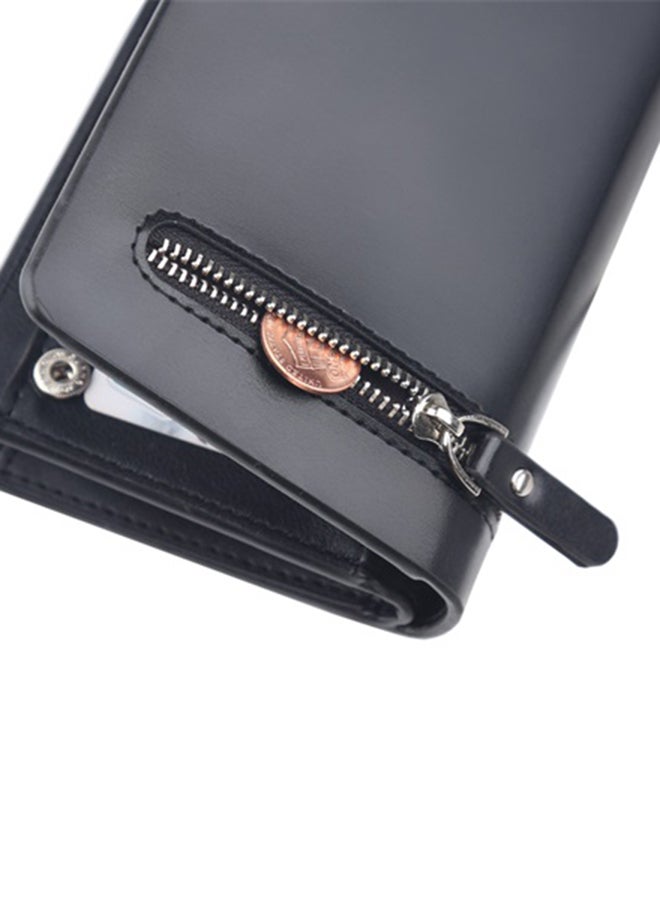 Curewe Kerien Business Wallet With Zip Coin Pocket And Id Window Black - Image 4