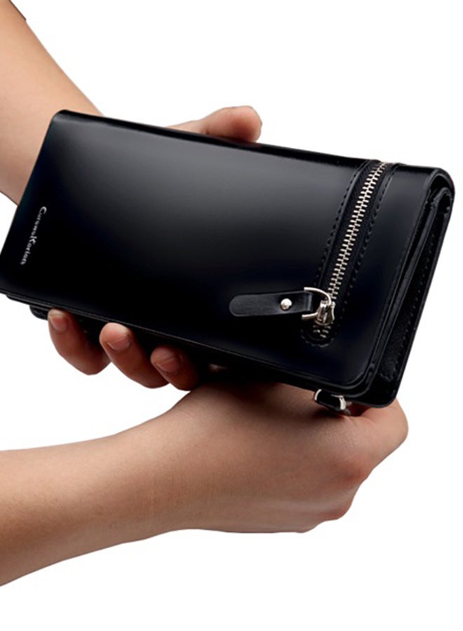 Curewe Kerien Business Wallet With Zip Coin Pocket And Id Window Black - Image 5