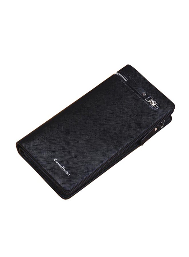 Curewe Kerien Business Wallet With Zip Coin Pocket And Id Window Black