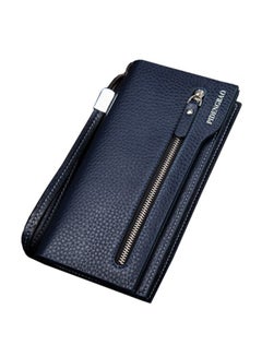 Pidengbao Business Wallet With Wristlet Navy Blue 