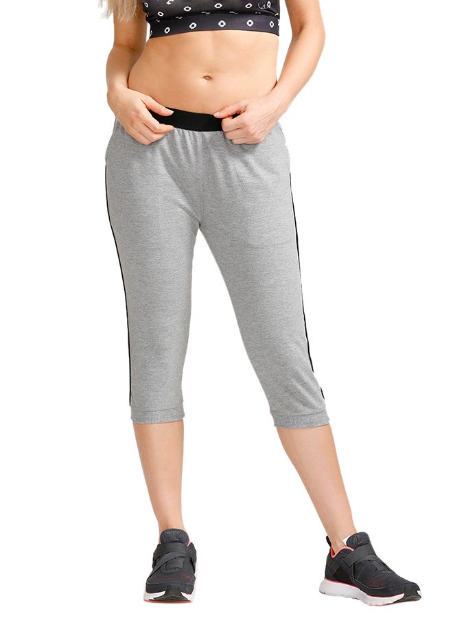 zivame - Straight Fit Crop Pant Grey Melange - Image 1