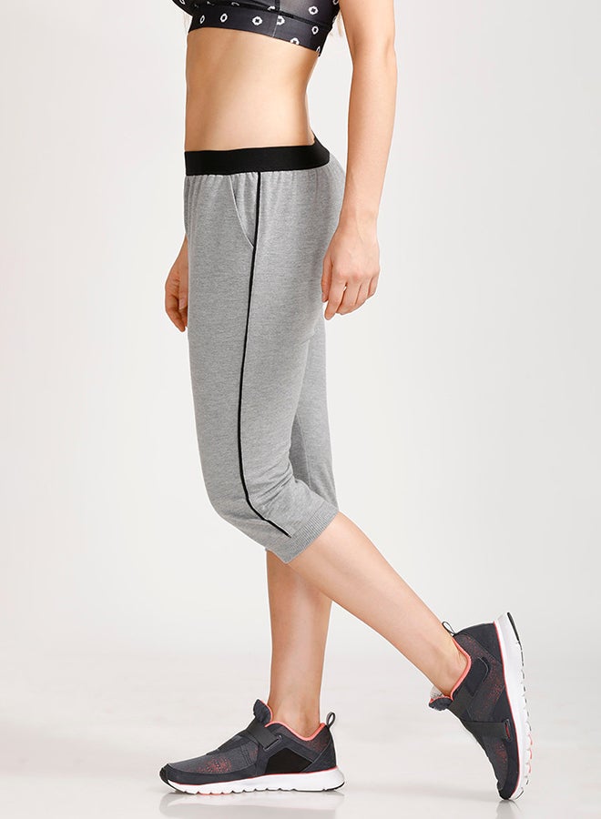 zivame - Straight Fit Crop Pant Grey Melange - Image 1