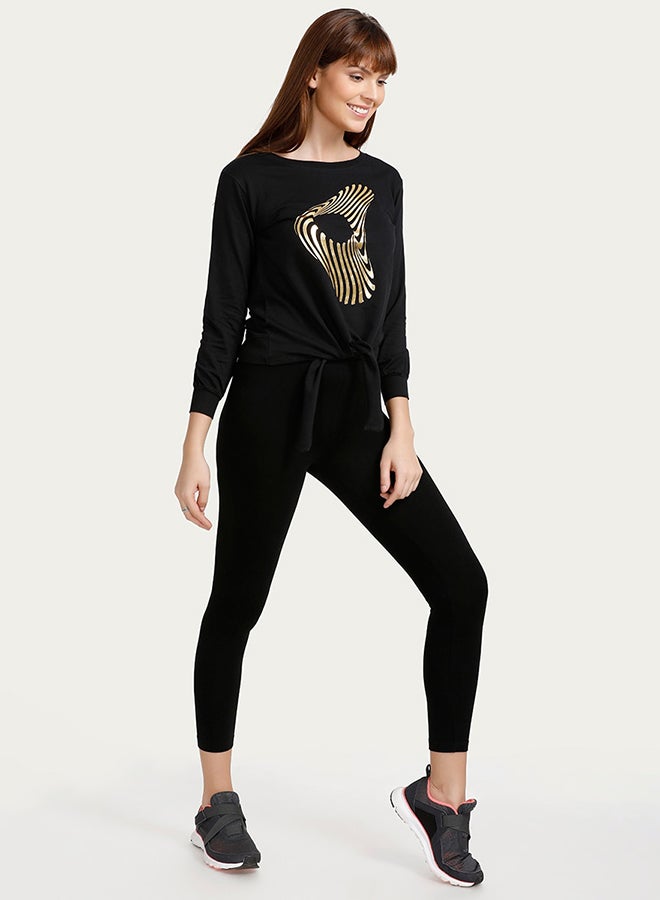 zivame Long Sleeve Cotton Sweatshirt Black  - Image 3