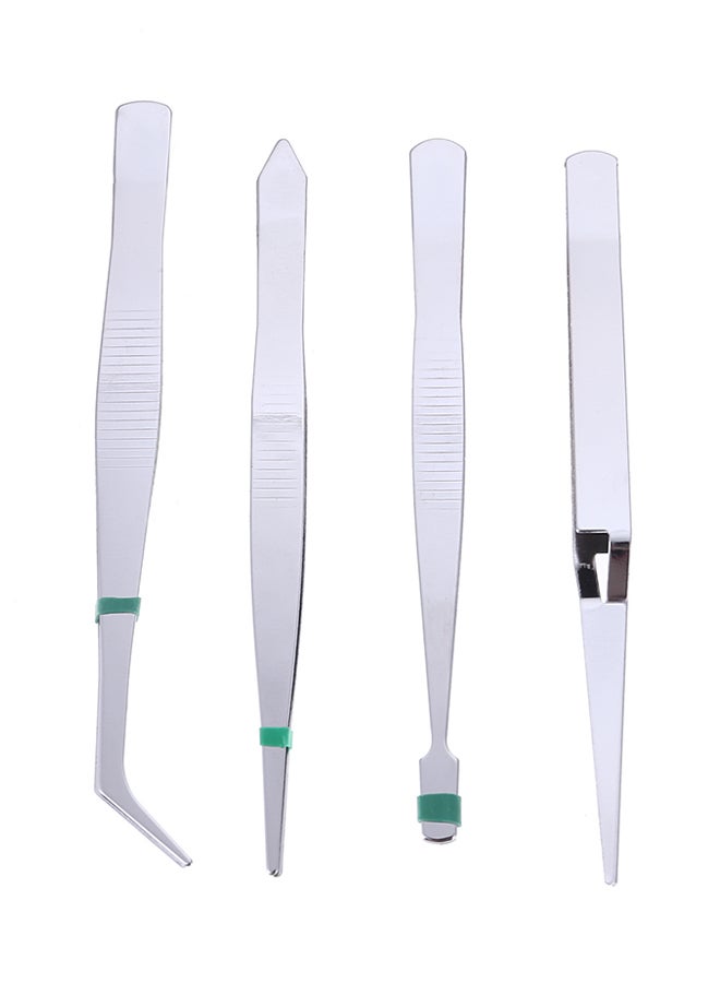LAWAZIM 4-Piece Precision Tweezer Set Silver  - Image 1
