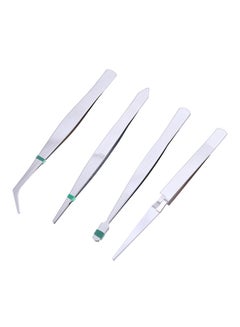 LAWAZIM 4-Piece Precision Tweezer Set Silver  - Image 2