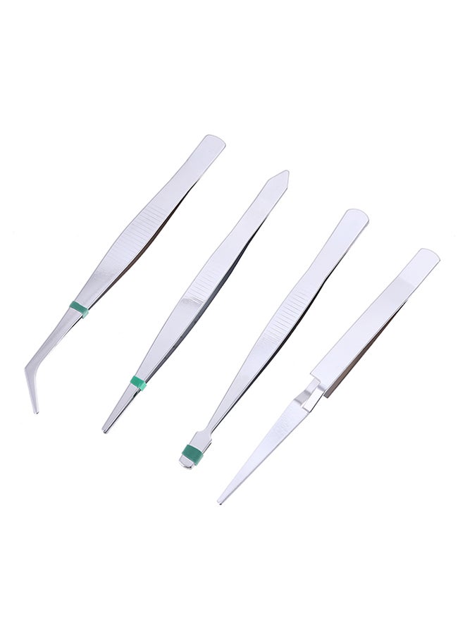 LAWAZIM 4-Piece Precision Tweezer Set Silver  - Image 2