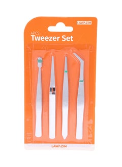 LAWAZIM 4-Piece Precision Tweezer Set Silver  - Image 3