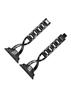 ISank Replacement Bling Strap X-Link For Apple Watch Nike+/Series 1/2/3/Sport 38mm Black  - Image 3