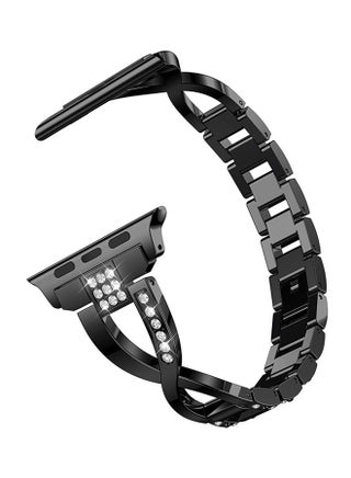 Replacement Bling Strap X-Link For Apple Watch Nike+/Series 1/2/3/Sport 42mm Black - v1529046132/N15310616A_1